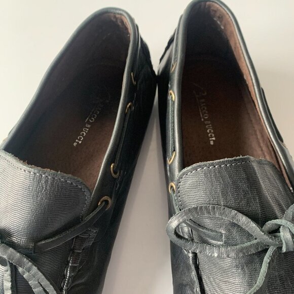Made‎ ITALY BACCO BUCCI Muse Black Leather Bow Loafers Driver Shoes Men's Sz 11 - Picture 11 of 12